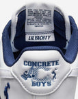 Nike Air Force 1 Low Lil Yachty Concrete Boys It's Us sneakers basse uomo e donna pelle blu, vista dall'alto