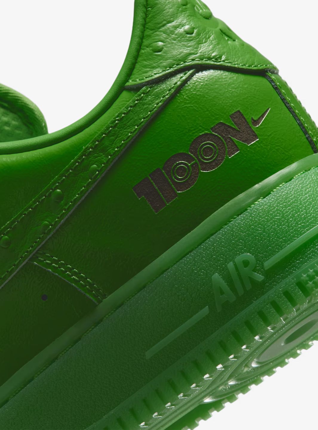 Nike Air Force 1 Low Icon Green Apple sneakers basse uomo e donna pelle verde, dettaglio tallone