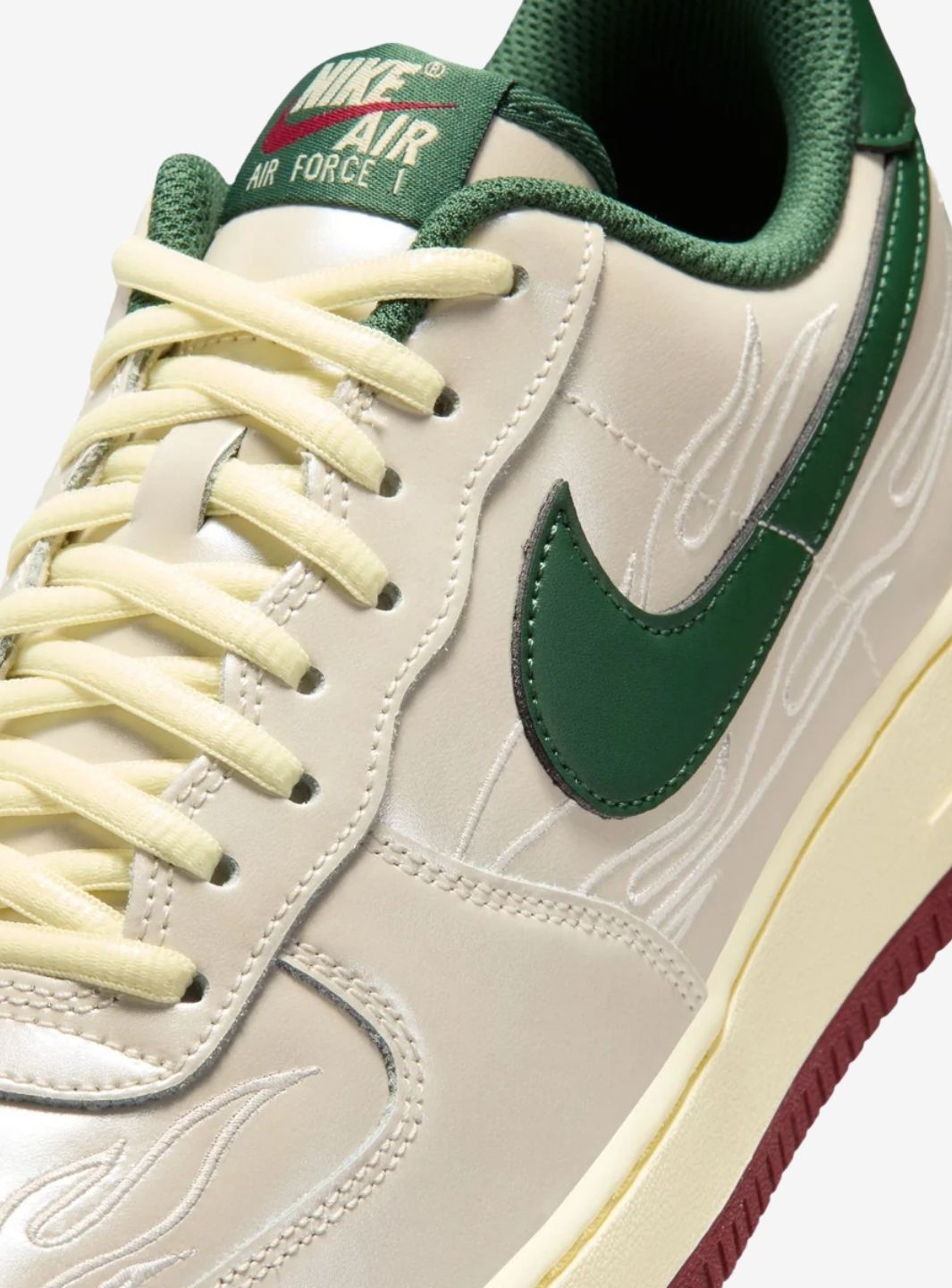 Nike Air Force 1 Low Mexico World Cup sneakers basse uomo e donna pelle verde, dettaglio tomaia