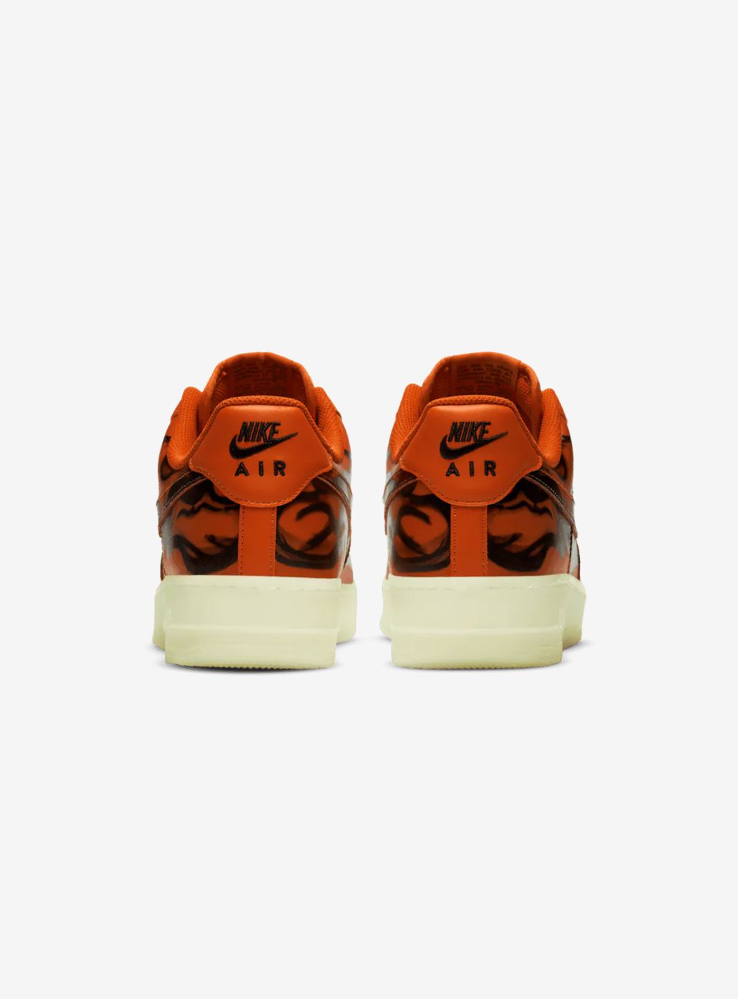 Nike Air Force 1 Low Orange Skeleton Halloween (2020) sneakers basse uomo e donna pelle arancione nero, indossate
