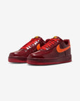 Nike Air Force 1 Low Patent Leather Dark Team Red Safety Orange sneakers basse uomo e donna pelle rosso arancione, vista fron