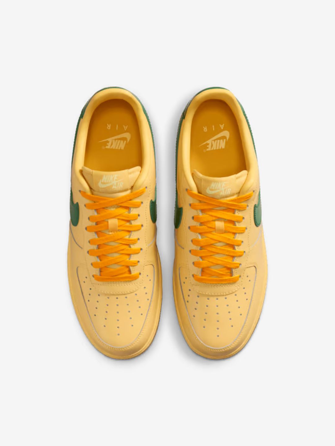 Nike Air Force 1 Low Patent Leather Topaz Gold Pine Green sneakers basse uomo e donna pelle verde oro, vista posteriore