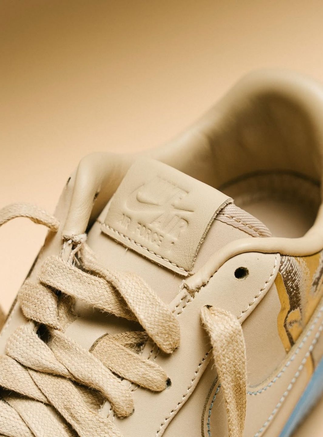 Nike Air Force 1 Low Kobe Bryant Linen sneakers basse uomo e donna pelle beige, dettaglio tomaia