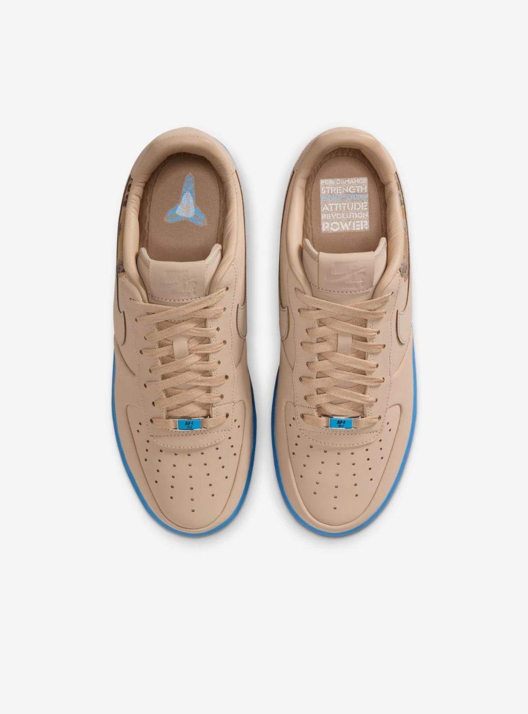 Nike Air Force 1 Low Kobe Bryant Linen sneakers basse uomo e donna pelle beige, dettaglio suola