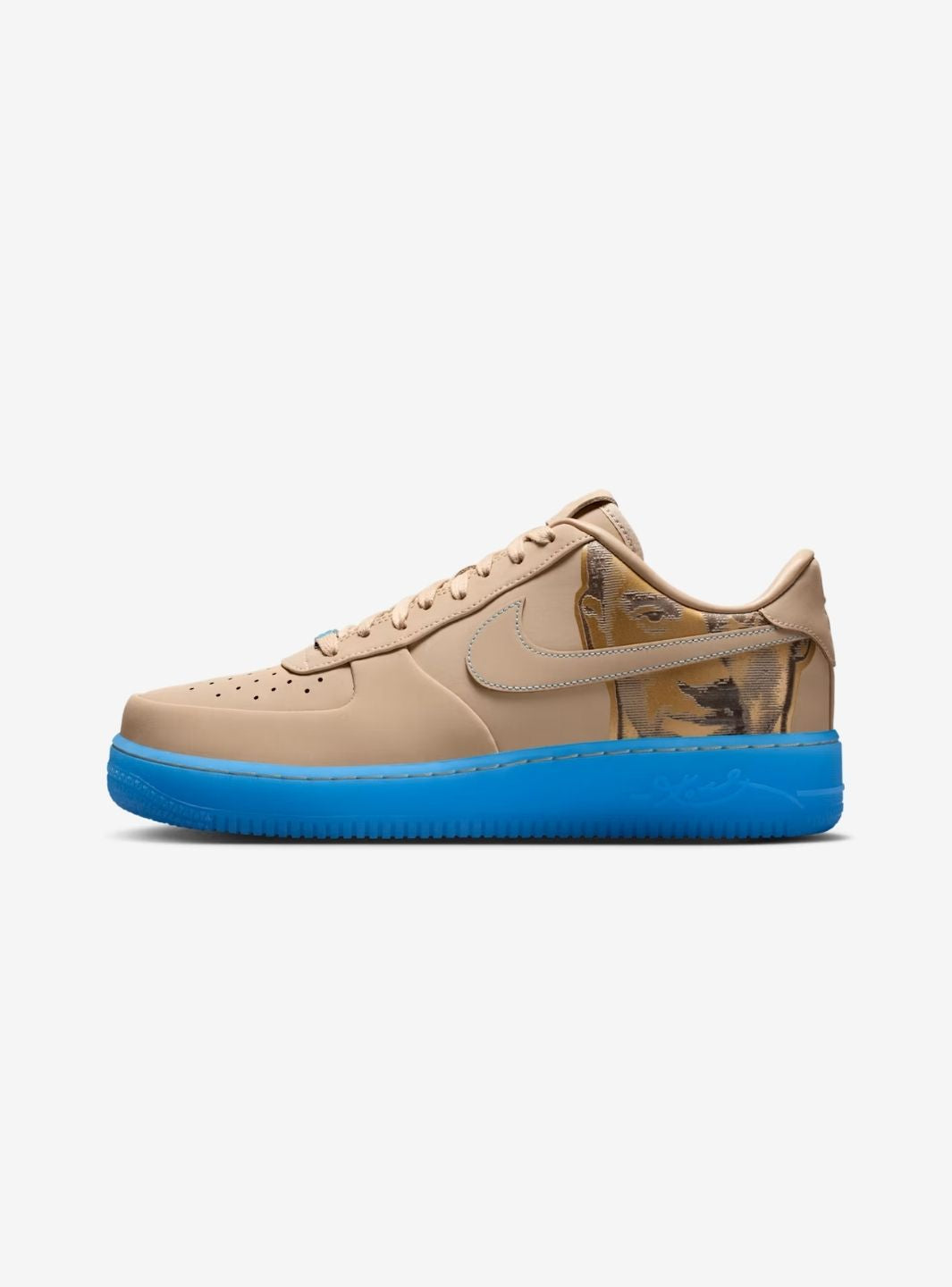 Nike Air Force 1 Low Kobe Bryant Linen sneakers basse uomo e donna pelle beige, vista laterale