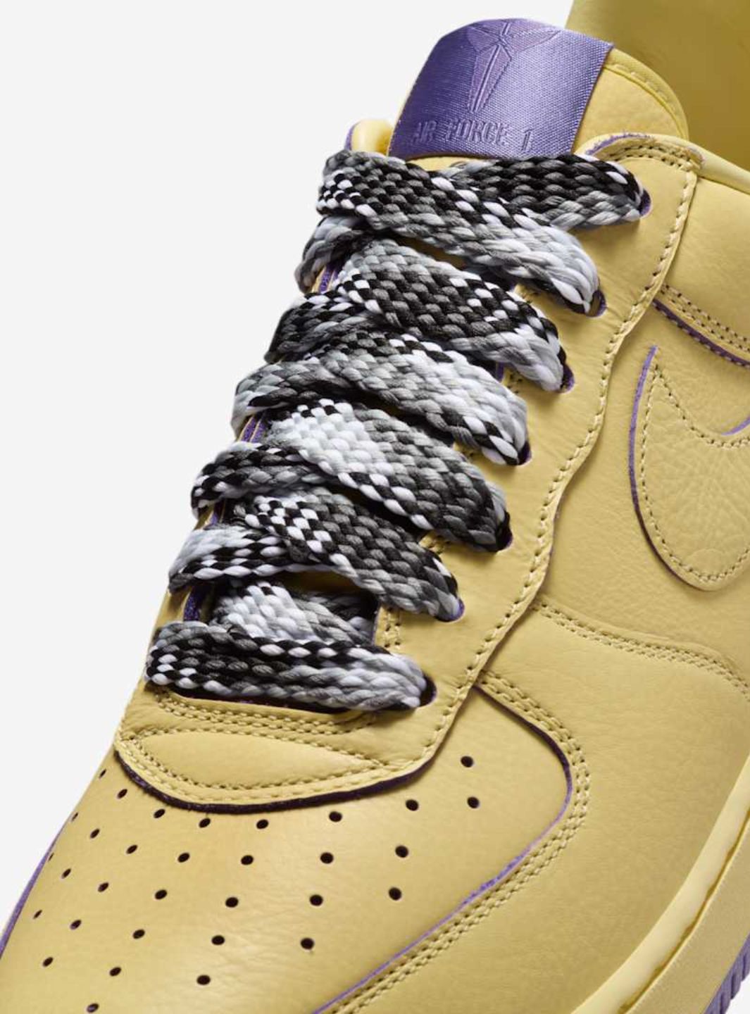 Nike Air Force 1 Low Kobe Bryant Mamba Mentality sneakers basse uomo e donna pelle giallo, dettaglio suola
