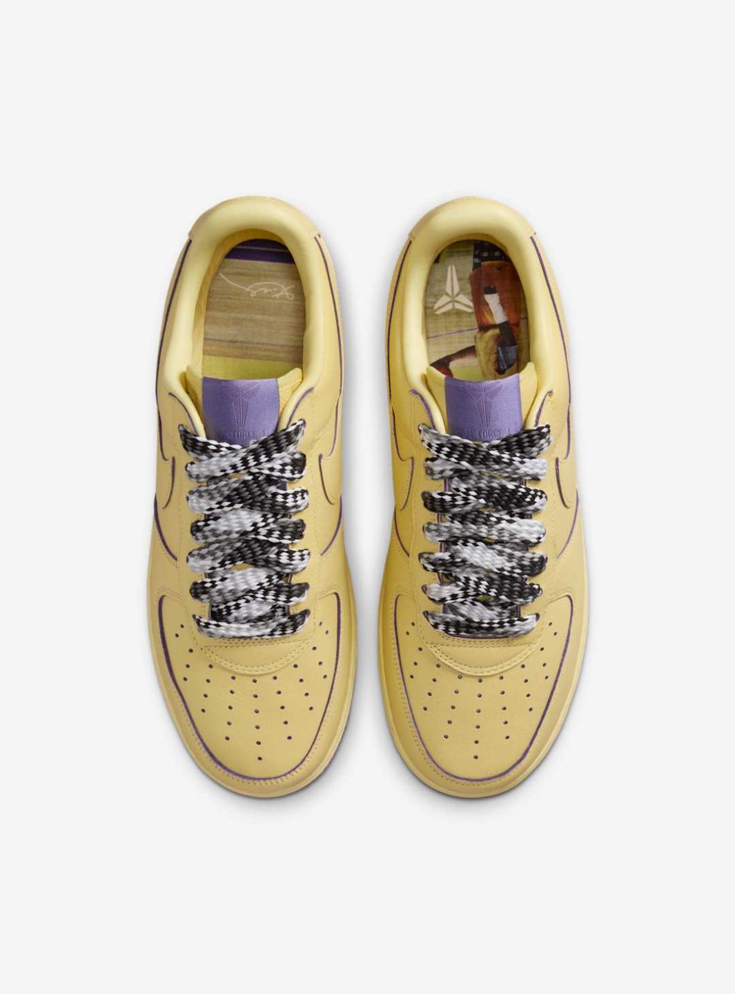 Nike Air Force 1 Low Kobe Bryant Mamba Mentality sneakers basse uomo e donna pelle giallo, vista posteriore
