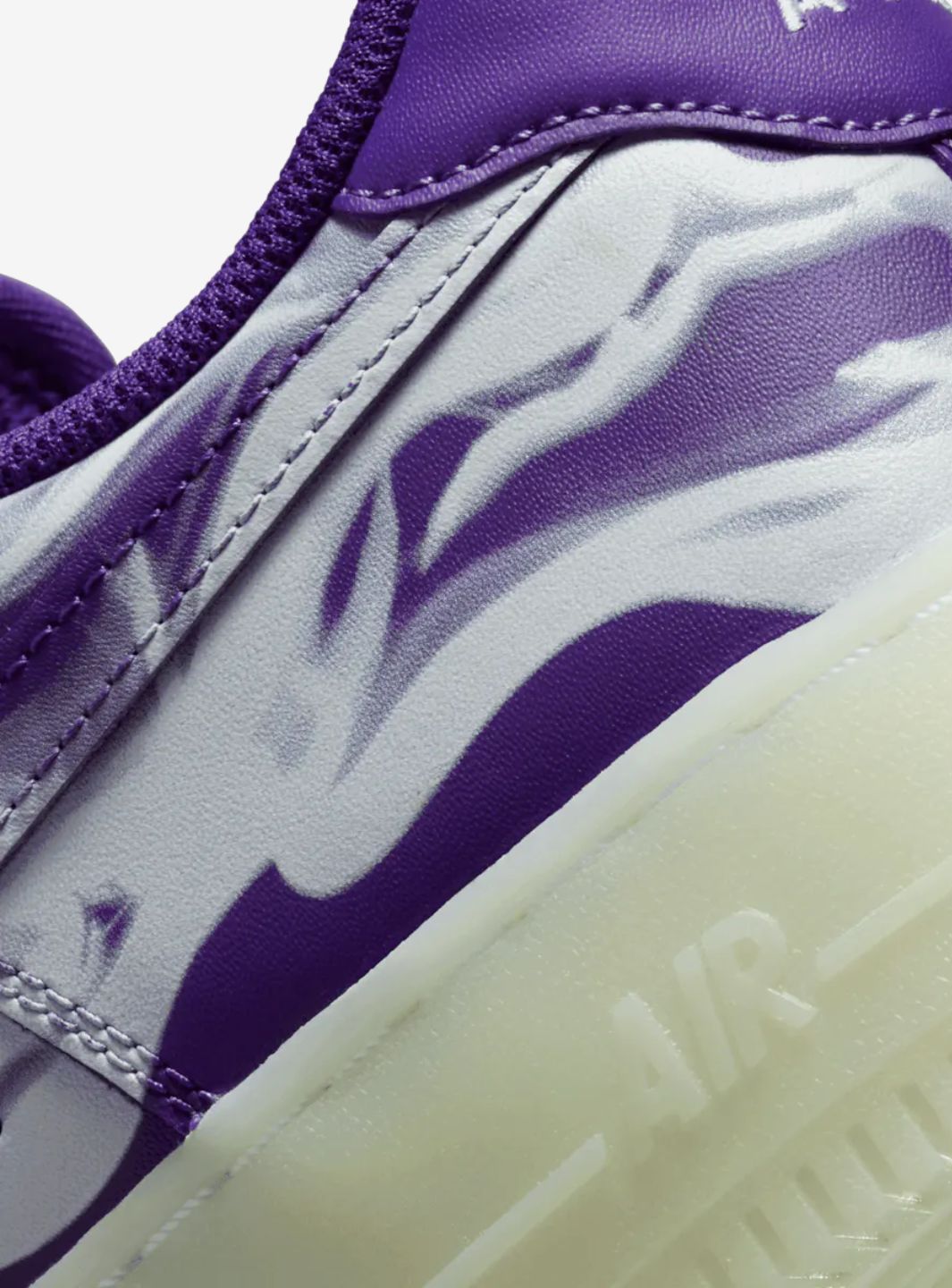 Nike Air Force 1 Low Purple Skeleton Halloween (2021) sneakers basse uomo e donna pelle viola nero, vista dall'alto