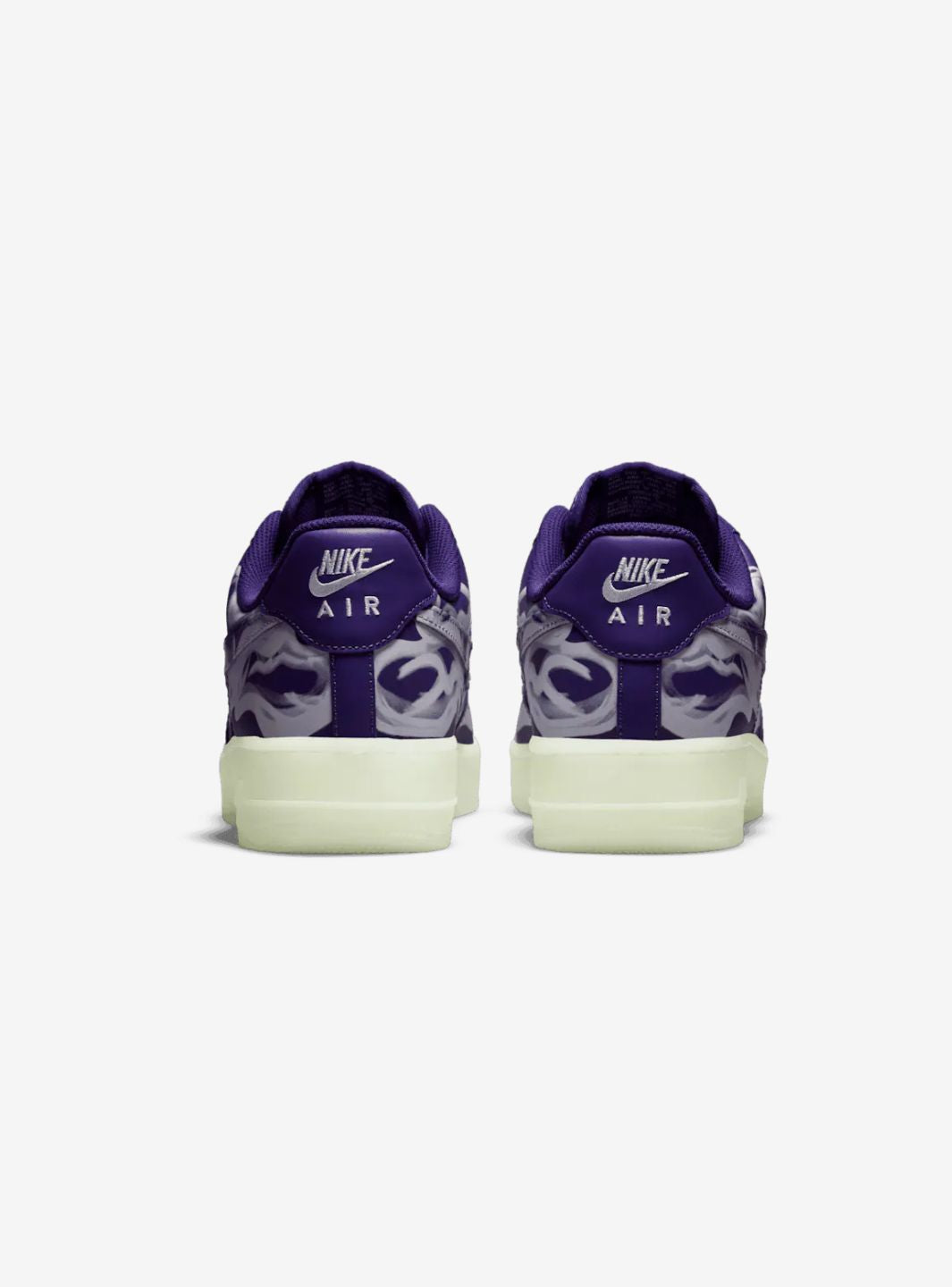 Nike Air Force 1 Low Purple Skeleton Halloween (2021) sneakers basse uomo e donna pelle viola nero, indossate