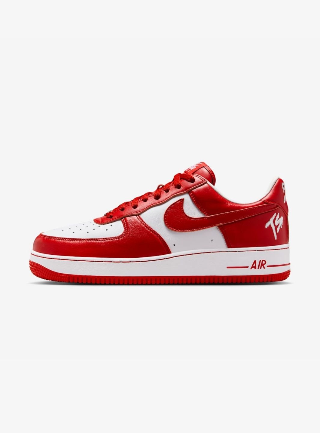 Nike Air Force 1 Low Terror Squad White University Red sneakers basse uomo e donna pelle bianco rosso, vista laterale