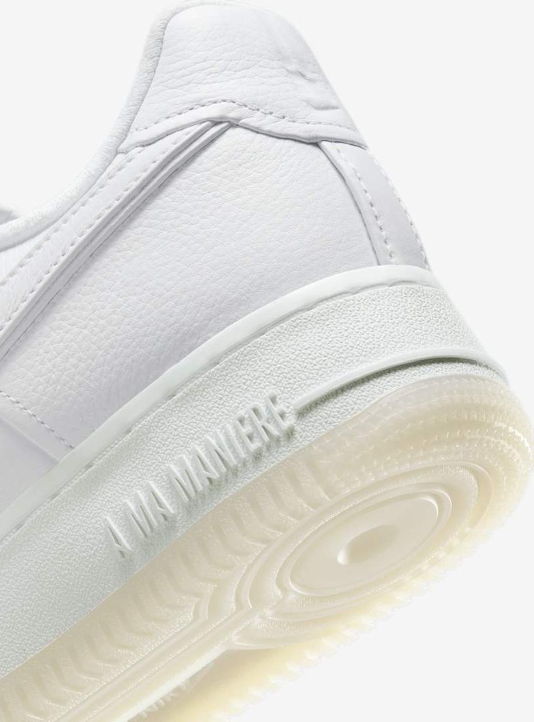 Nike Air Force 1 Low A Ma Maniére White sneakers basse uomo e donna pelle bianco, dettaglio tomaia