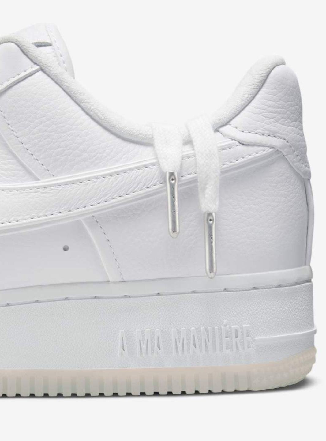 Nike Air Force 1 Low A Ma Maniére White sneakers basse uomo e donna pelle bianco, dettaglio tallone