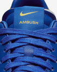 Nike Air Force 1 Low AMBUSH Game Royal sneakers basse uomo e donna pelle blu, dettaglio tallone