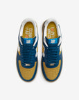 Nike Air Force 1 Low Undefeated 5 On It Blue Yellow Croc sneakers basse uomo e donna pelle blu giallo, vista posteriore