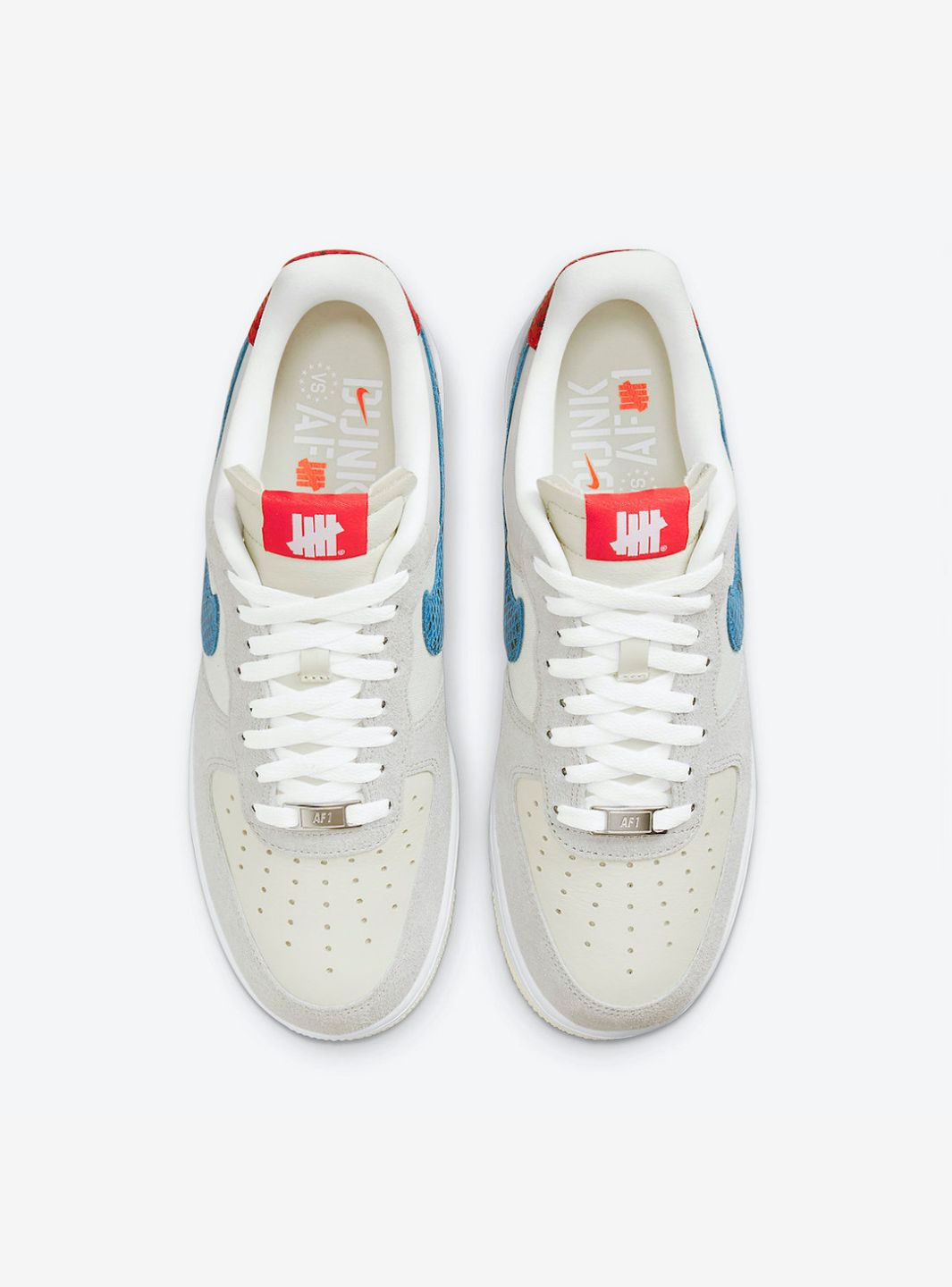Nike Air Force 1 Low Undefeated 5 On It Dunk vs. AF1 sneakers basse uomo e donna pelle multicolore, vista posteriore