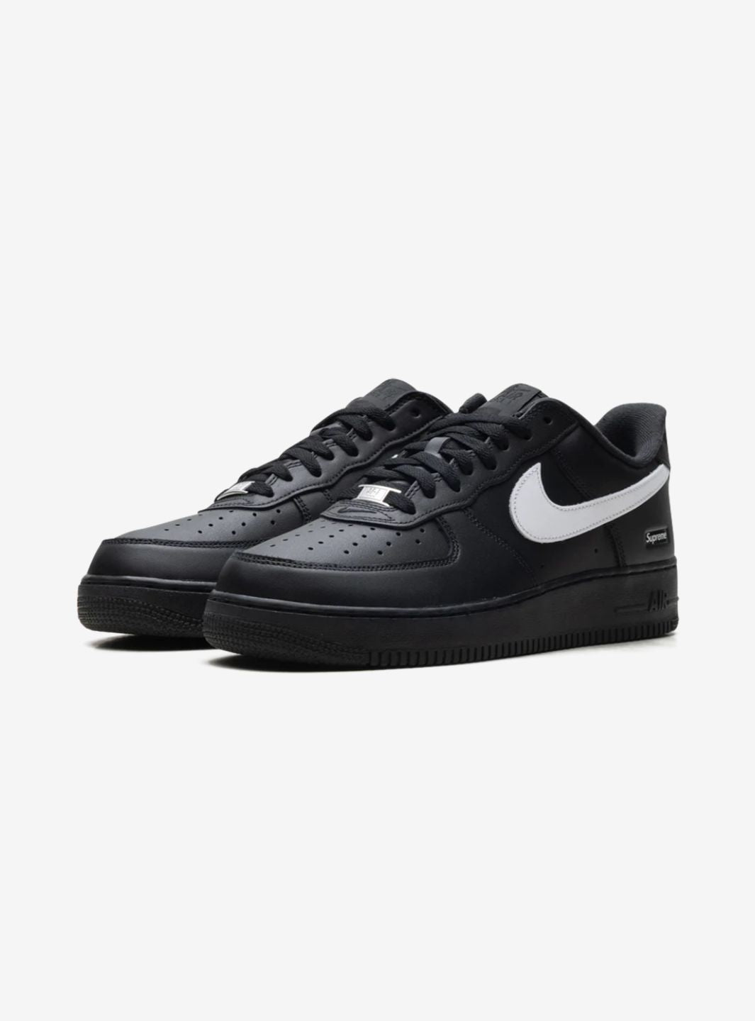 Nike Air Force 1 Low Supreme Black White sneakers basse uomo e donna pelle bianco nero, vista frontale