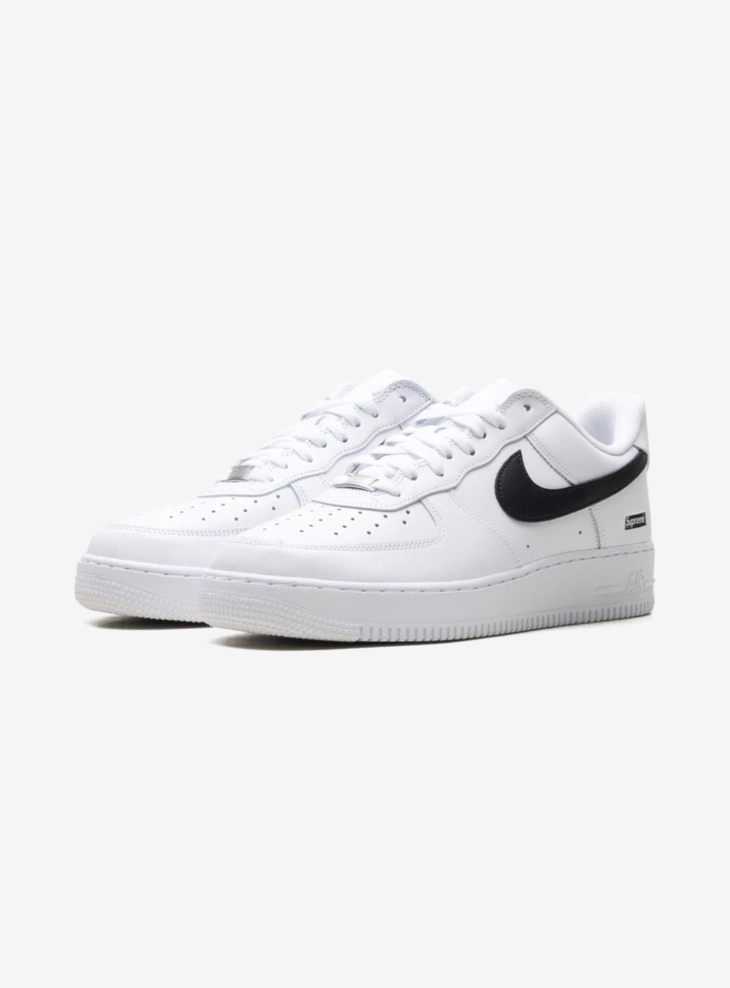 Nike Air Force 1 Low Supreme White Black sneakers basse uomo e donna pelle bianco nero, vista frontale
