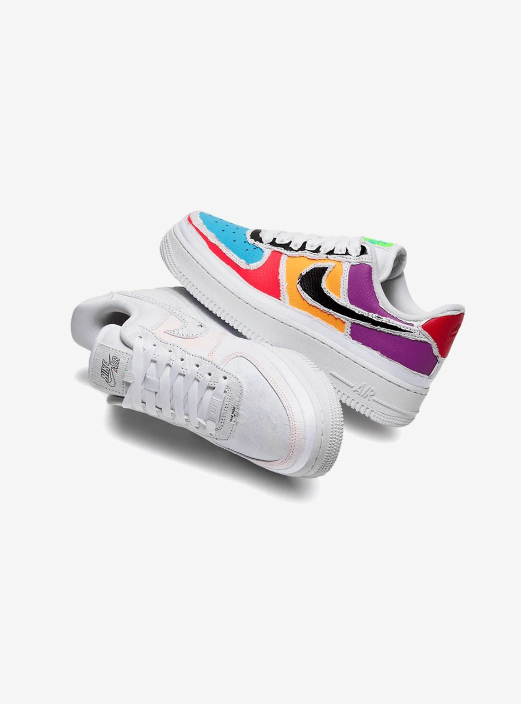 Nike Air Force 1 Low Tear Reveal Black Swoosh sneakers basse uomo e donna pelle nero, dettaglio suola