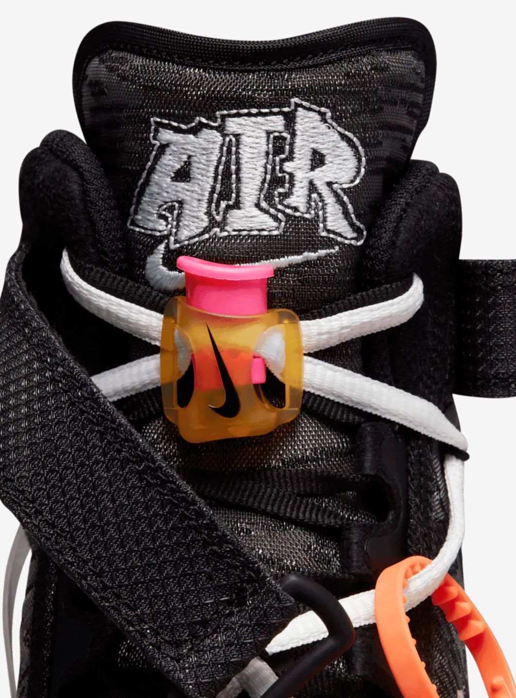 Nike Air Force 1 Mid Off-White Black sneakers alte uomo e donna pelle bianco nero, vista laterale