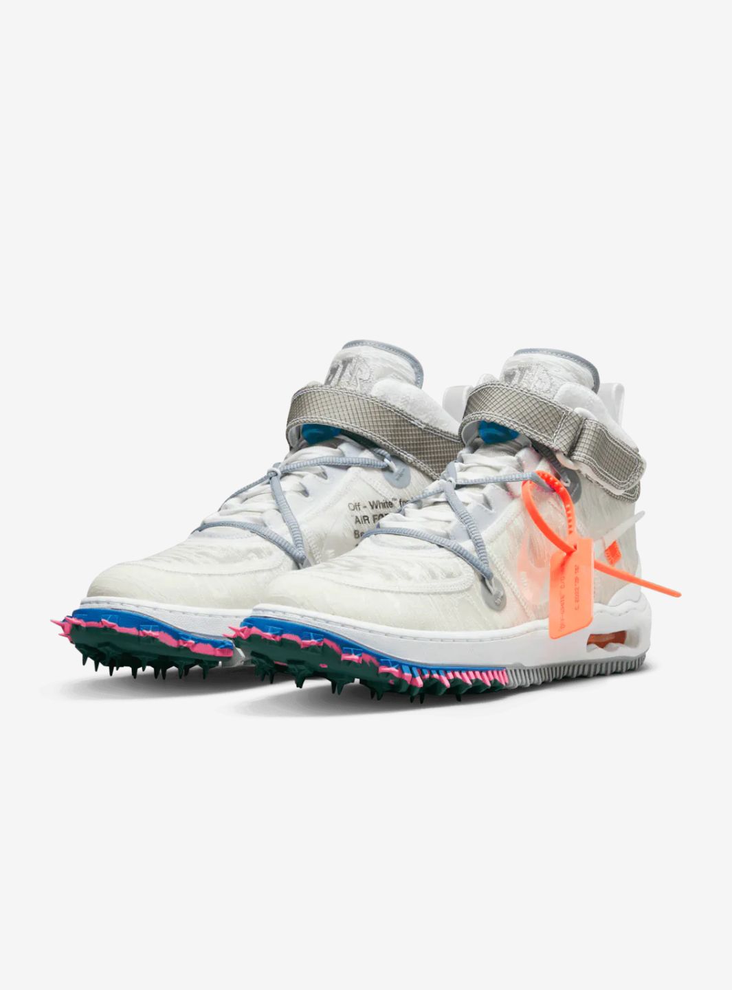 Nike Air Force 1 Mid Off-White White sneakers alte uomo e donna pelle bianco, vista frontale