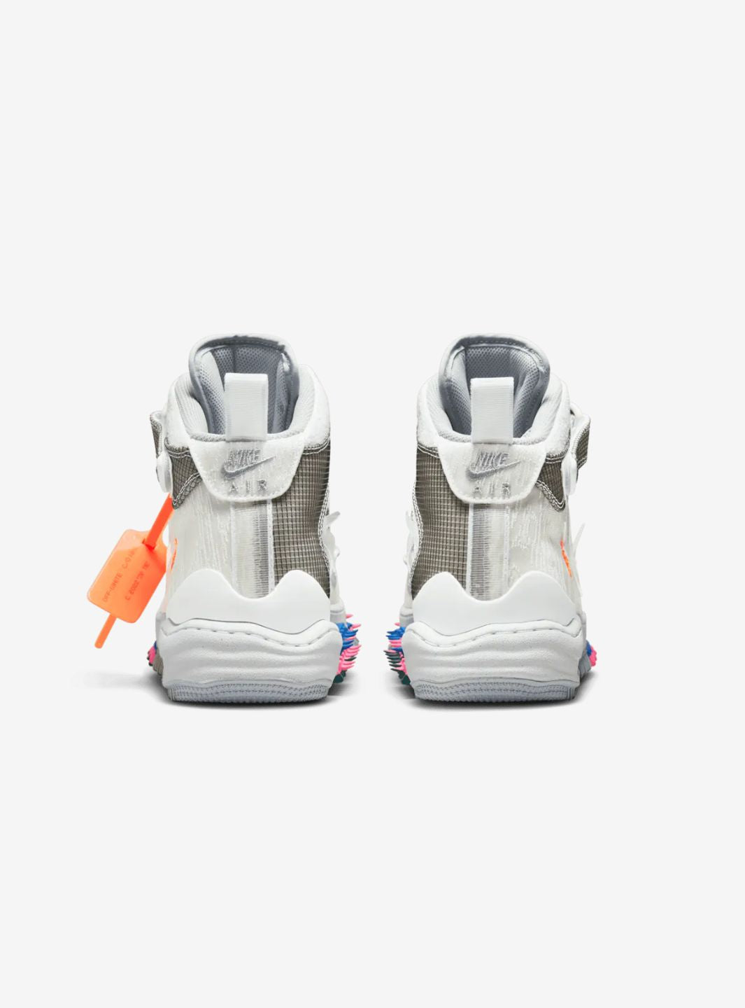Nike Air Force 1 Mid Off-White White sneakers alte uomo e donna pelle bianco, vista posteriore