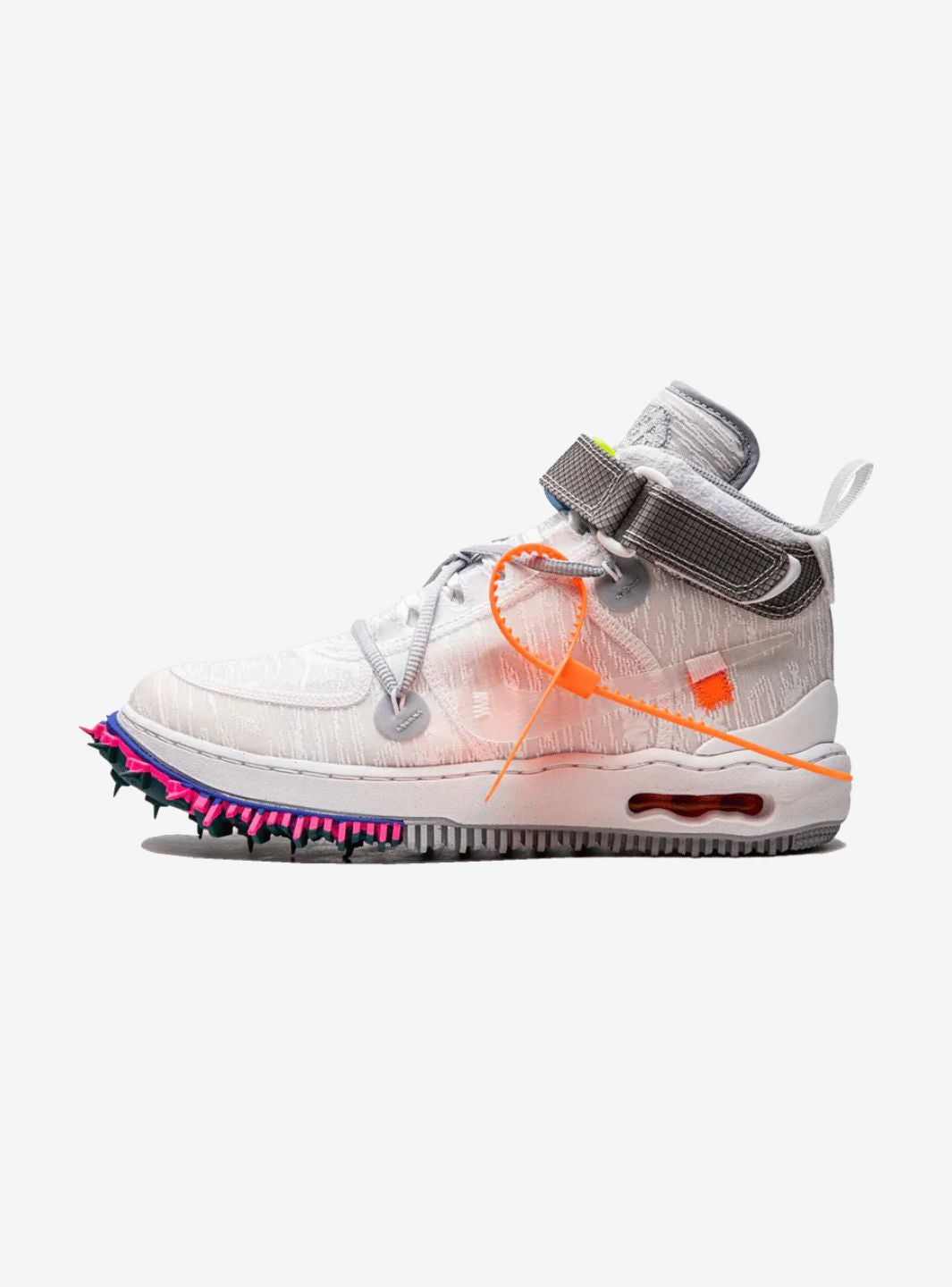 Nike Air Force 1 Mid Off-White White sneakers alte uomo e donna pelle bianco, vista laterale