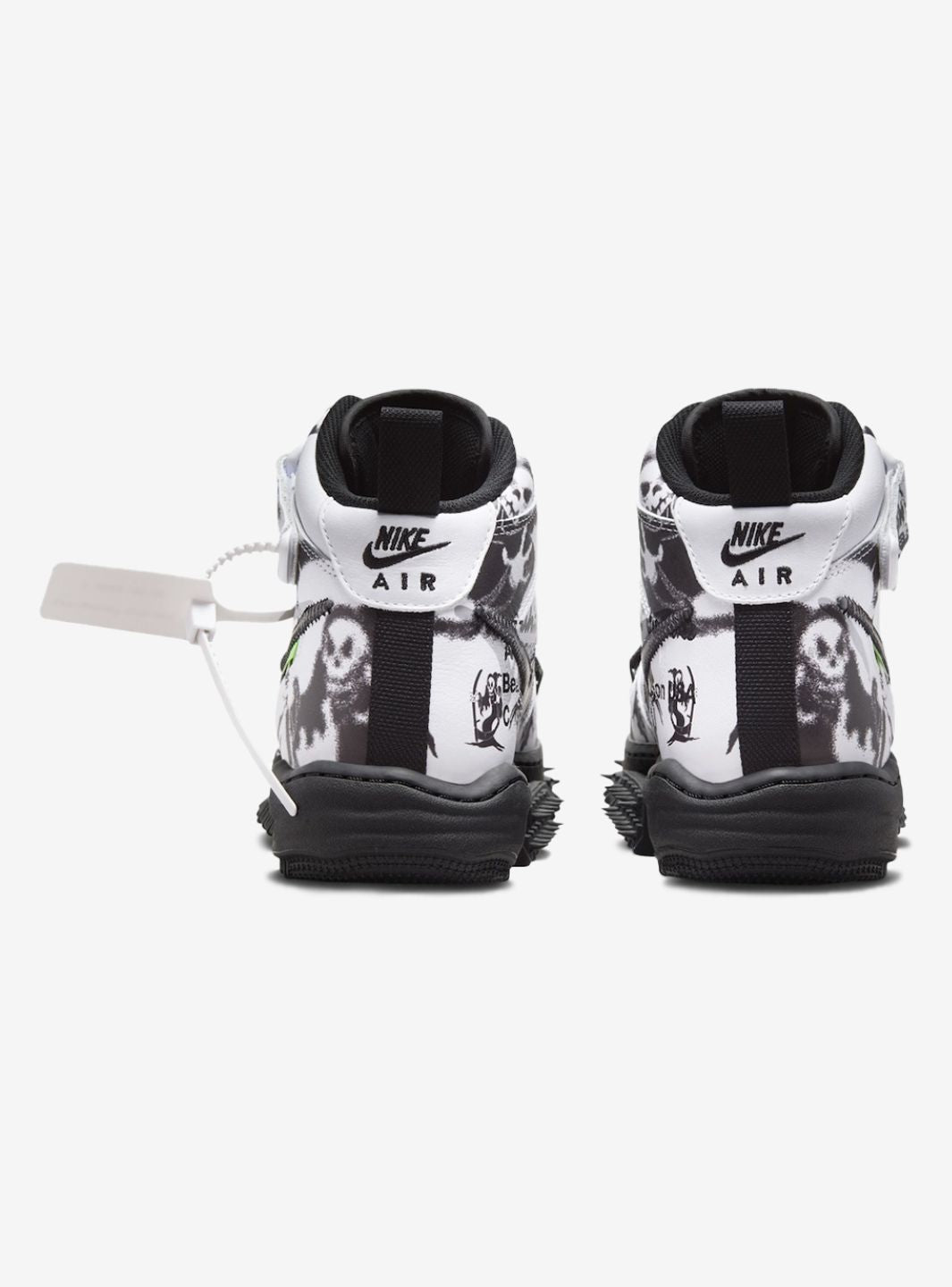 Nike Air Force 1 Mid Off-White Grim Reaper sneakers alte uomo e donna pelle bianco, vista dall'alto