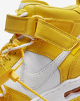 Nike Air Force 1 Mid Off-White Varsity Maize sneakers alte uomo e donna pelle bianco giallo, vista dall'alto