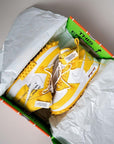 Nike Air Force 1 Mid Off-White Varsity Maize sneakers alte uomo e donna pelle bianco giallo, indossate