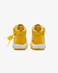 Nike Air Force 1 Mid Off-White Varsity Maize sneakers alte uomo e donna pelle bianco giallo, dettaglio suola