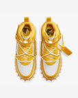 Nike Air Force 1 Mid Off-White Varsity Maize sneakers alte uomo e donna pelle bianco giallo, dettaglio tomaia