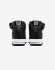 Nike Air Force 1 Mid Stussy Black White sneakers alte uomo e donna pelle bianco nero, vista dall'alto
