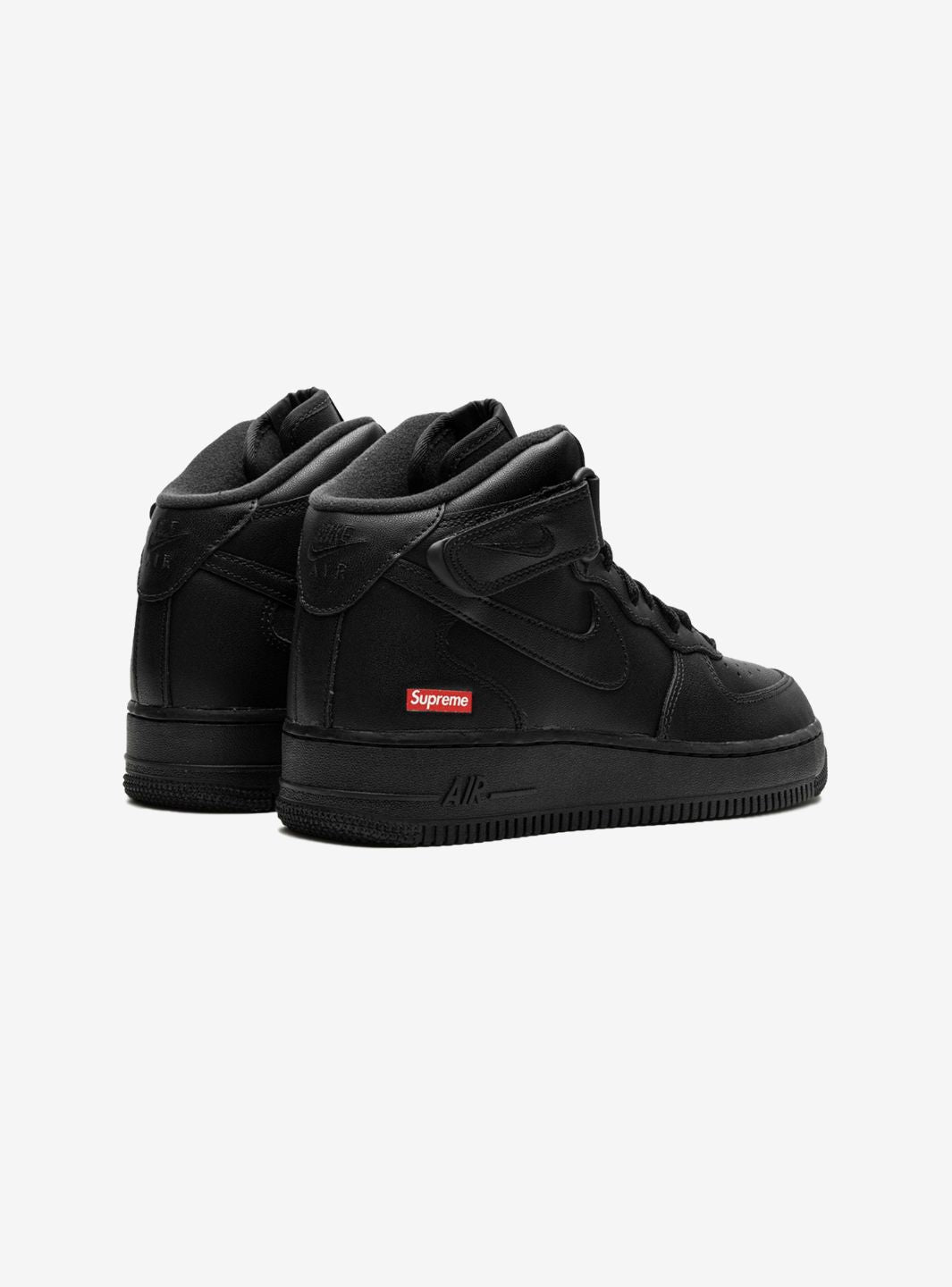 Nike Air Force 1 Mid Supreme Black sneakers alte uomo e donna pelle nero, dettaglio suola