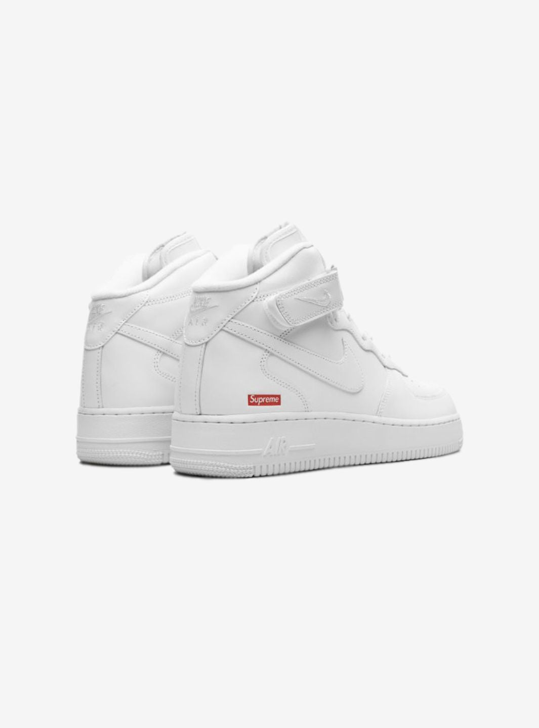 Nike Air Force 1 Mid Supreme White sneakers alte uomo e donna pelle bianco, dettaglio suola