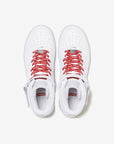 Nike Air Force 1 Mid Supreme White sneakers alte uomo e donna pelle bianco, vista dall'alto