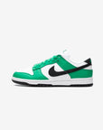Nike Dunk Low Celtics sneakers basse uomo e donna in pelle bianco nero, vista laterale