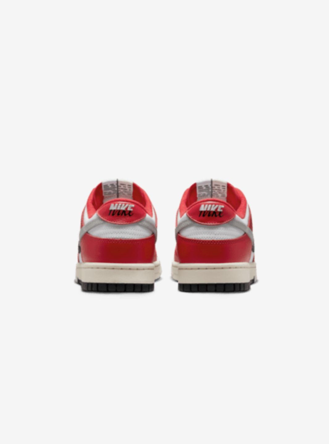 Nike Dunk Low Chicago Split sneakers basse uomo e donna in pelle bianco rosso, dettaglio suola