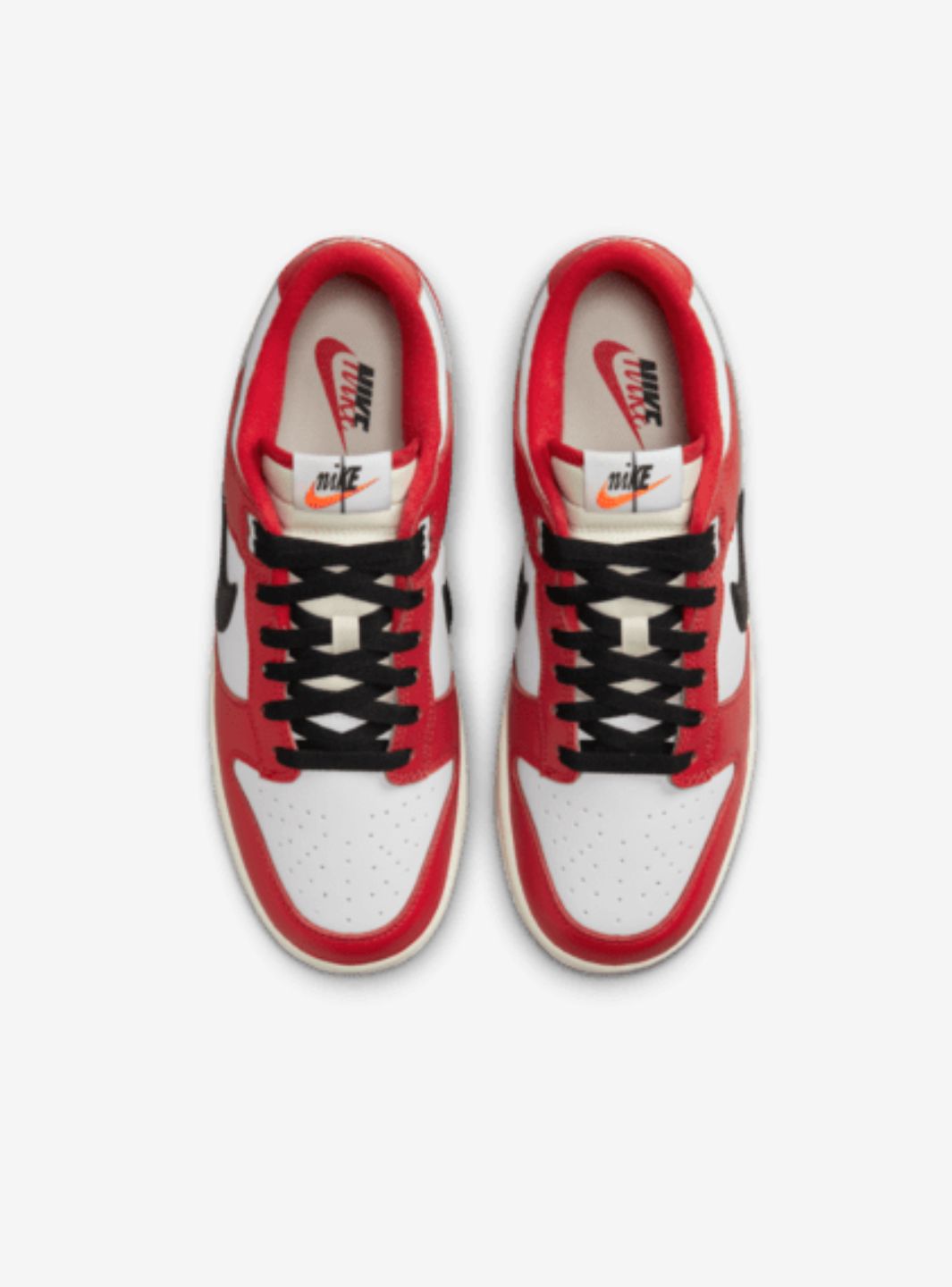 Nike Dunk Low Chicago Split sneakers basse uomo e donna in pelle bianco rosso, vista posteriore