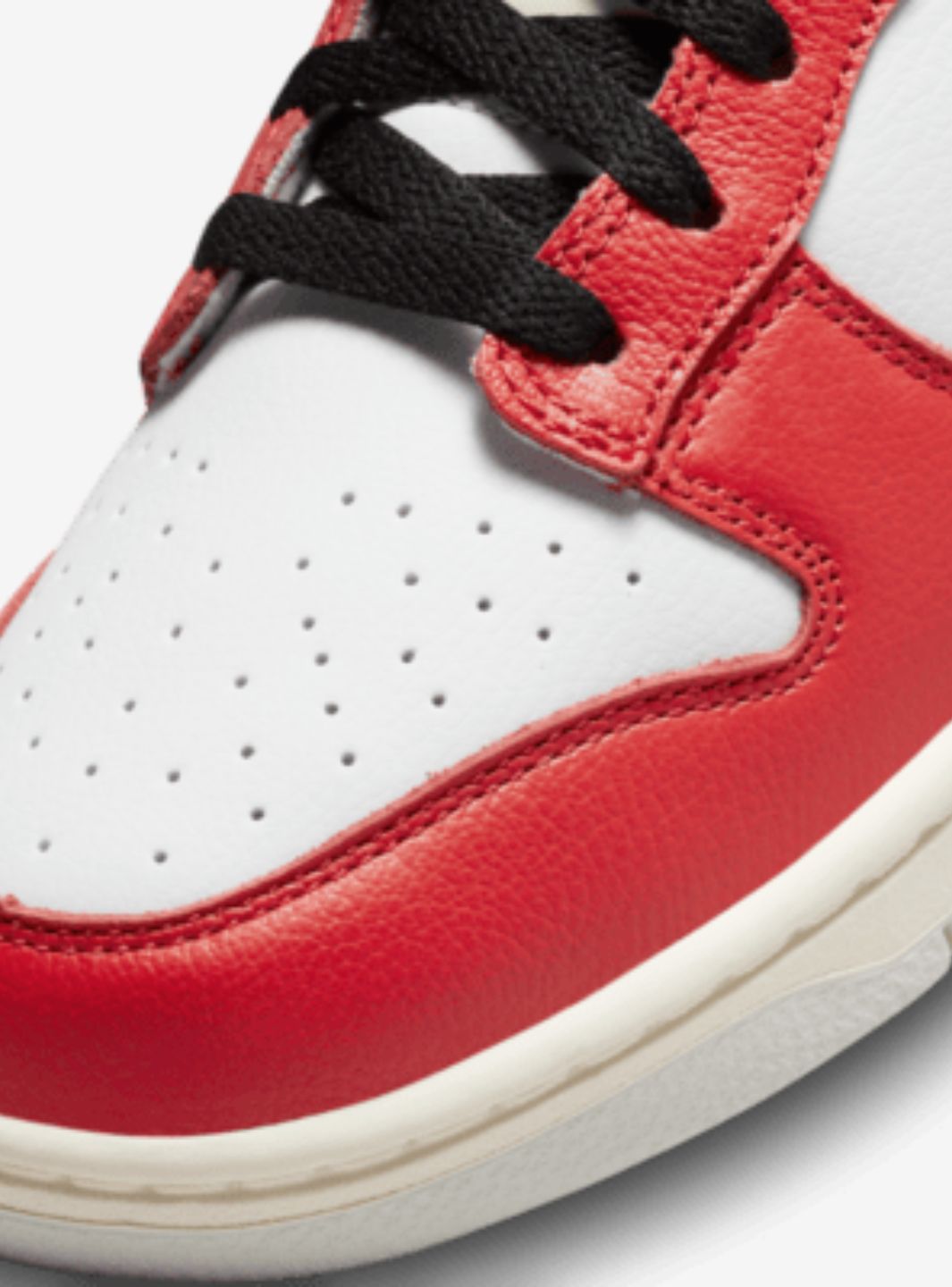Nike Dunk Low Chicago Split sneakers basse uomo e donna in pelle bianco rosso, vista dall'alto