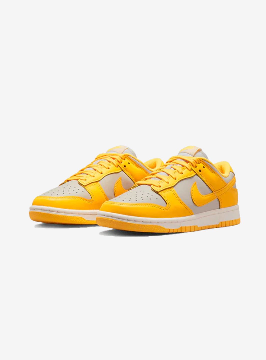 Nike Dunk Low Citron Pulse sneakers basse donna in pelle bianco grigio, vista frontale