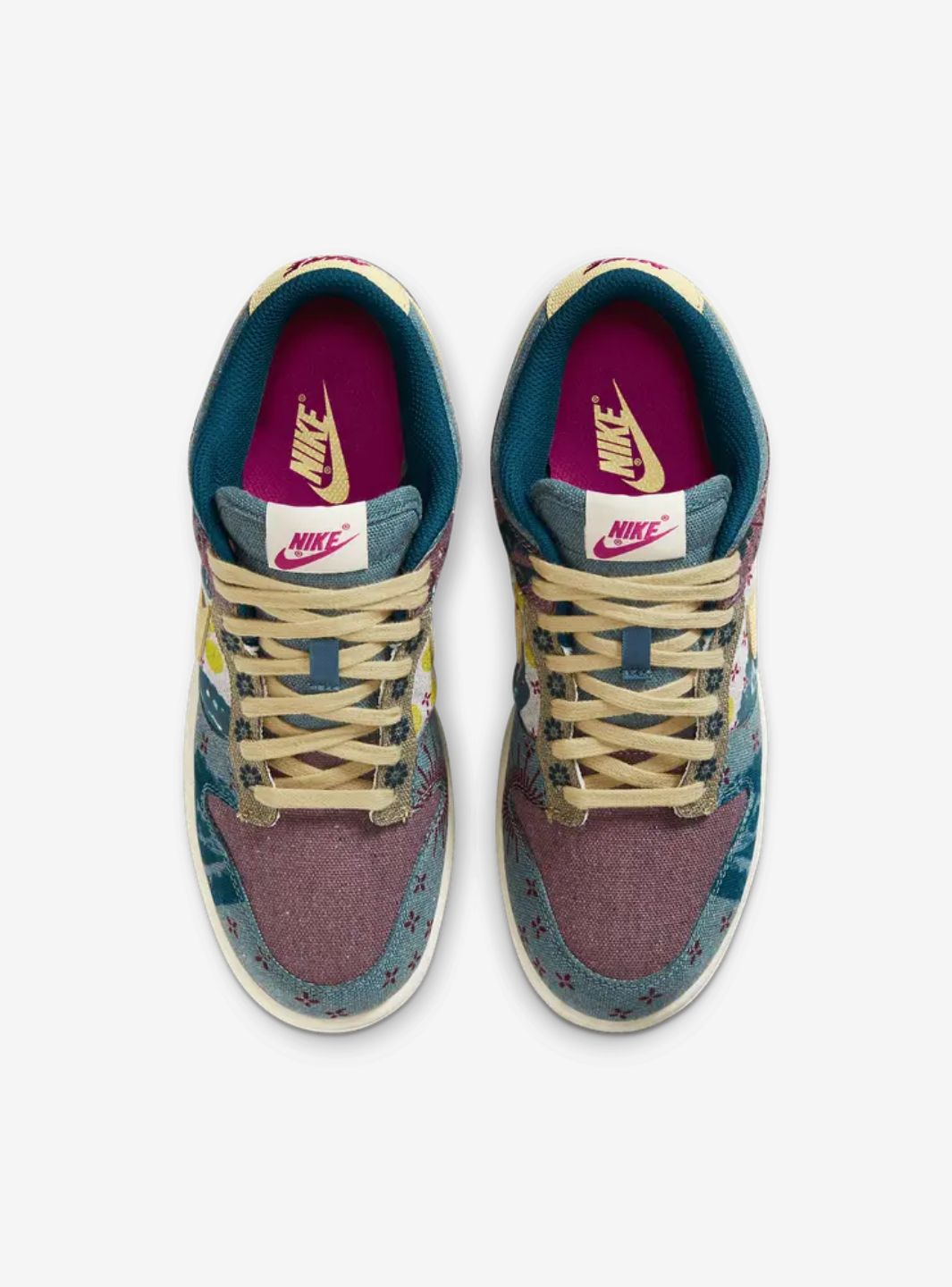 Nike Dunk Low Community Garden sneakers basse uomo e donna in pelle multicolore, vista posteriore