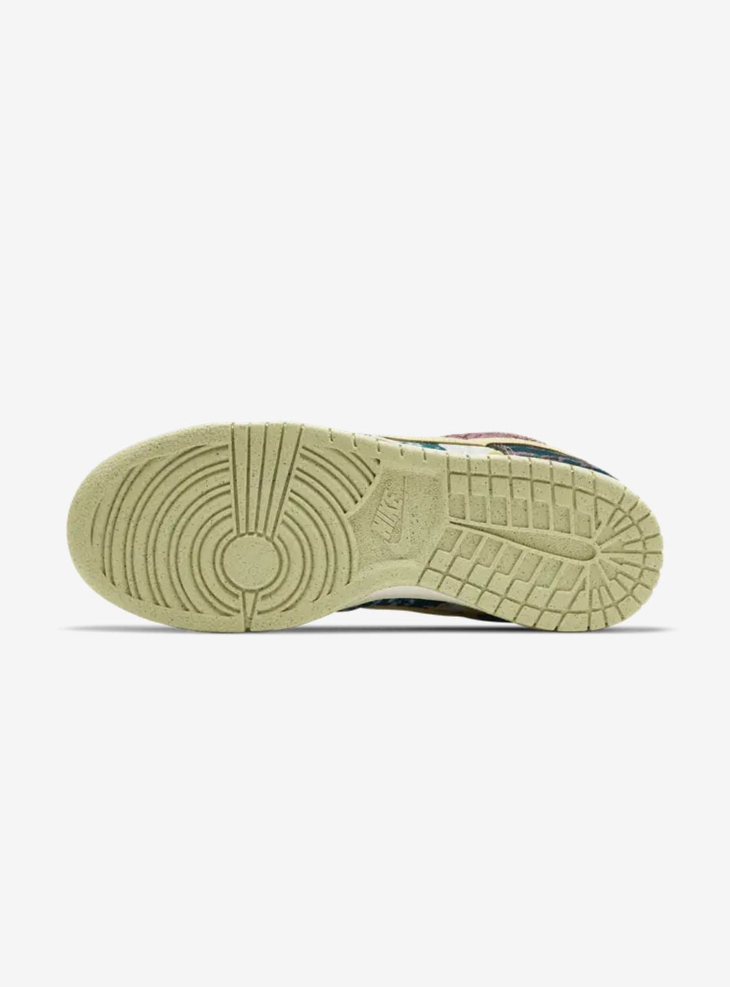 Nike Dunk Low Community Garden sneakers basse uomo e donna in pelle multicolore, indossate
