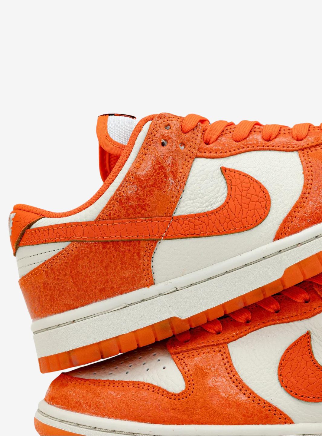 Nike Dunk Low Cracked Orange sneakers basse donna in pelle arancione, dettaglio tallone