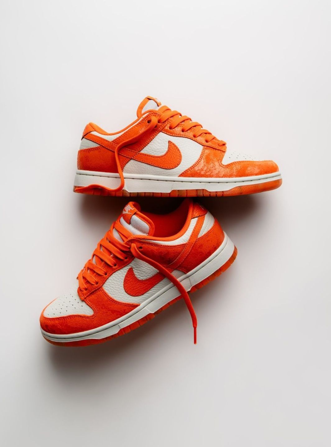 Nike Dunk Low Cracked Orange sneakers basse donna in pelle arancione, vista frontale