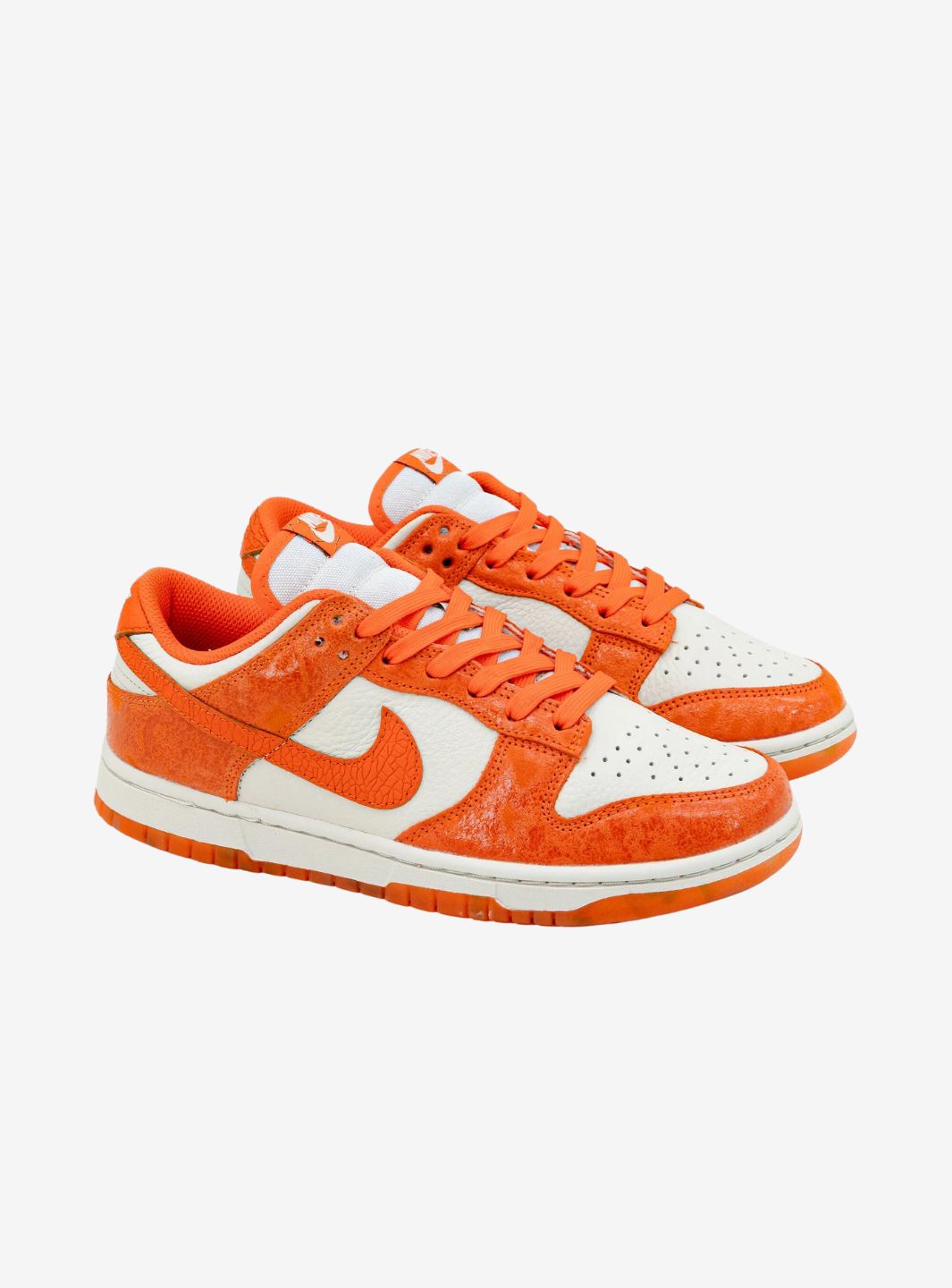 Nike Dunk Low Cracked Orange sneakers basse donna in pelle arancione, dettaglio tomaia