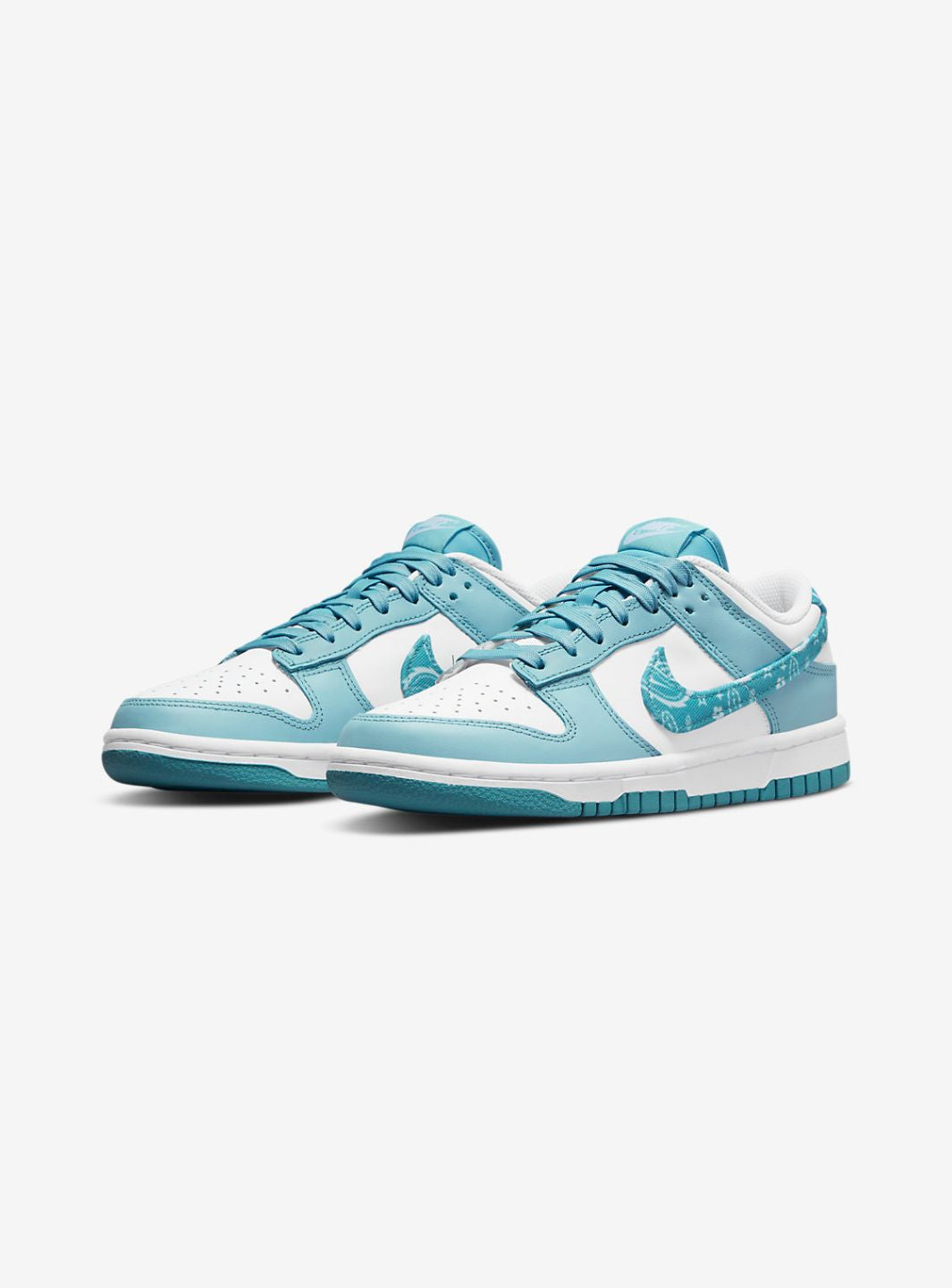 Nike Dunk Low Essential Paisley Pack Worn Blue sneakers basse donna in pelle blu, vista frontale