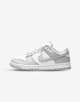 Nike Dunk Low Gray Fog sneakers basse uomo e donna in pelle grigio, vista laterale
