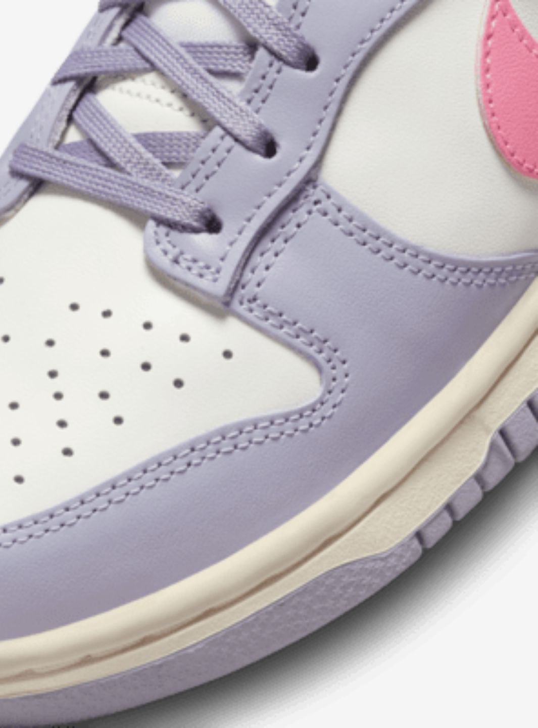 Nike Dunk Low Indigo Haze sneakers basse donna in pelle blu, dettaglio tomaia
