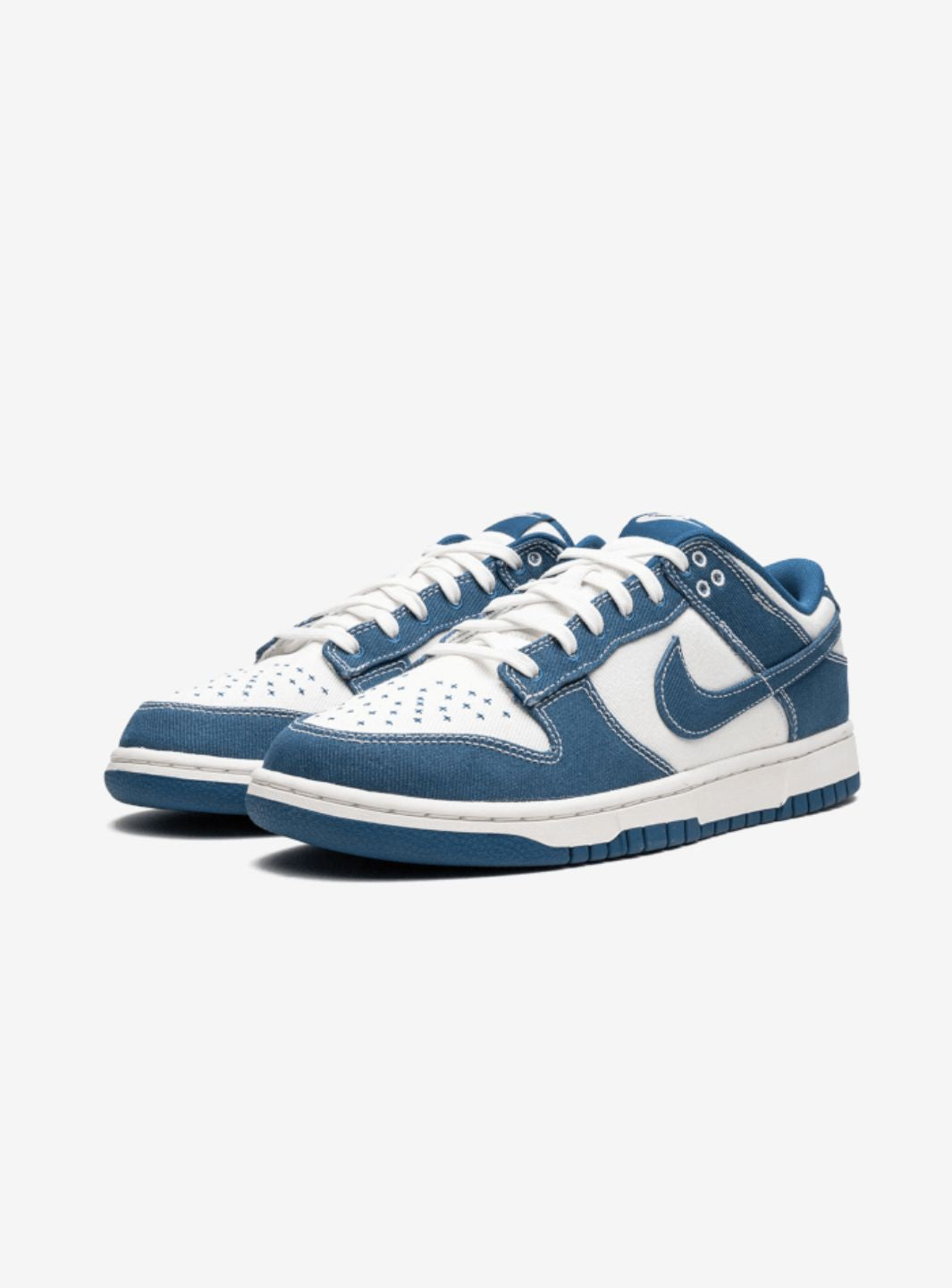 Nike Dunk Low Industrial Blue Sashiko sneakers basse uomo e donna in pelle blu, vista frontale