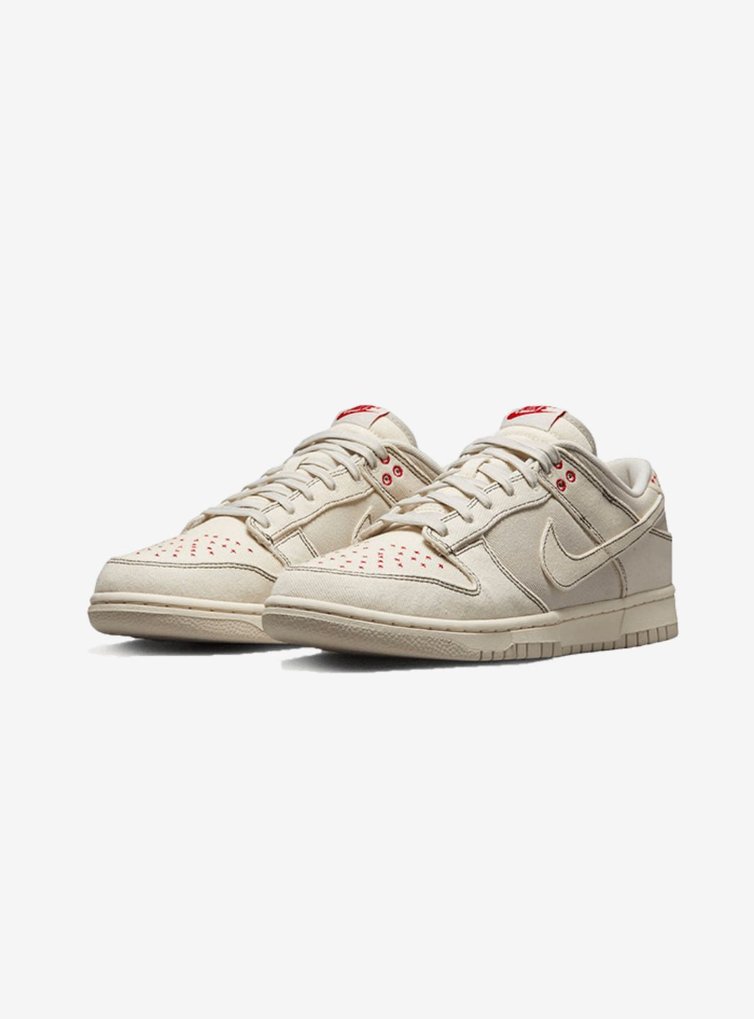 Nike Dunk Low Light Orewood Brown Sashiko sneakers basse uomo e donna in pelle marrone, vista frontale